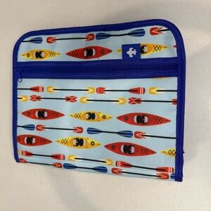 Boy Scouts Organizer Pouch – Kayak & Arrow Print – Blue Trim – 9”x7”